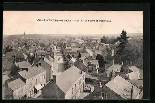 AK Chalonnes-sur-Loire, Rue Félix-Faure et Panorama