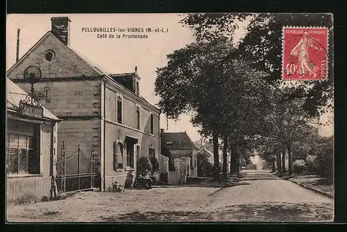 AK Pellouailles-les-Vignes, Cafe de la Promenade