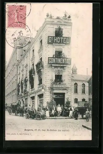 AK Angers, Grand Hotel Continental, 14 Rue Saint-Julien (au centre)