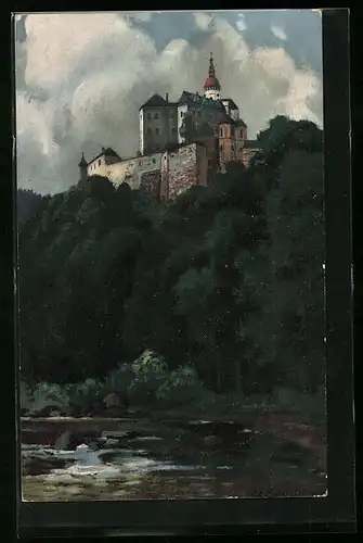 Künstler-AK Carl Ernst Morgenstern: Schloss Friedland im Isergebirge