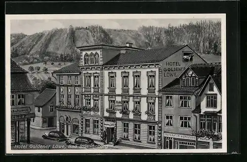 AK Bad Blankenburg, Hotel Goldener Löwe, Am Markt