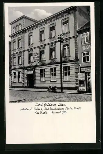 AK Bad Blankenburg, Hotel Goldener Löwe, Am Markt