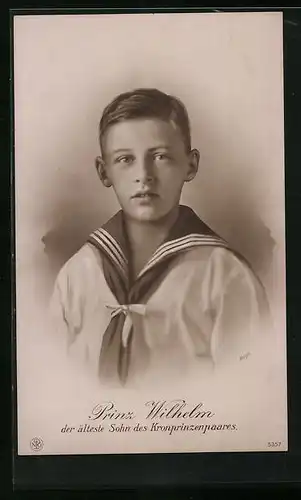 AK Prinz Wilhelm von Preussen im Matrosenhemd