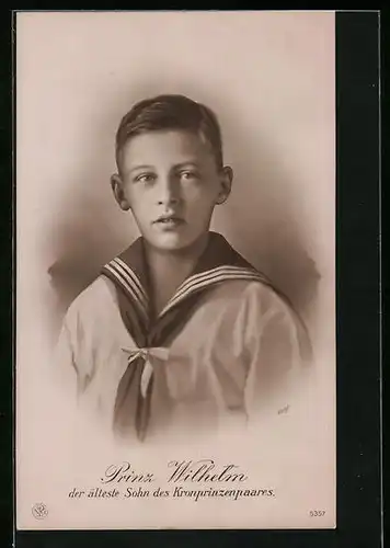 AK Prinz Wilhelm von Preussen als Jugendlicher im Matrosenhemd