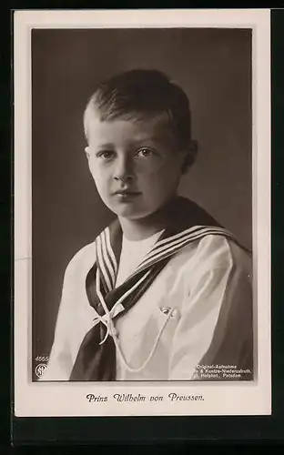 AK Prinz Wilhelm von Preussen als Knabe im Matrosenhemd