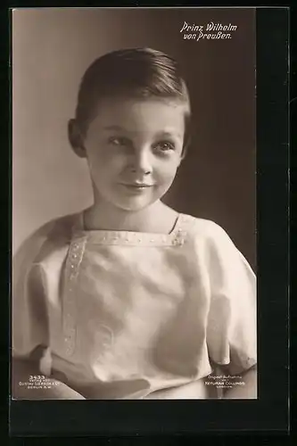 AK Prinz Wilhelm von Preussen als Knabe in leichter Sommerkleidung