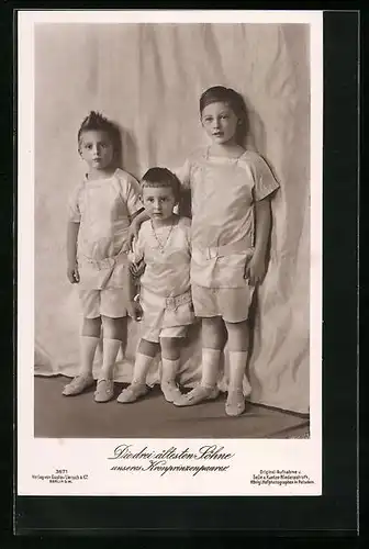 AK Die drei ältesten Söhne unseres Kronprinzenpaares