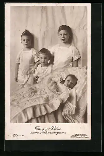 AK Die vier Söhne des Kronprinzenpaares Wilhelm von Preussen