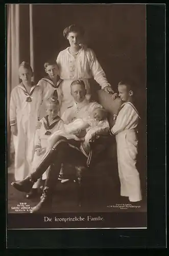 AK Kronprinz Wilhelm von Preussen im Kreise seiner Familie