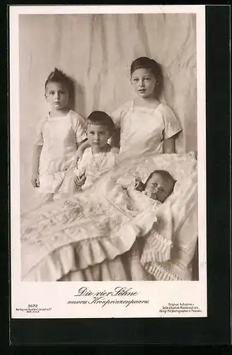 AK Die vier Söhne unseres Kronprinzenpaares Wilhelm von Preussen