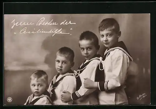 AK Die Söhne des Kronprinzenpaares Wilhelm von Preussen