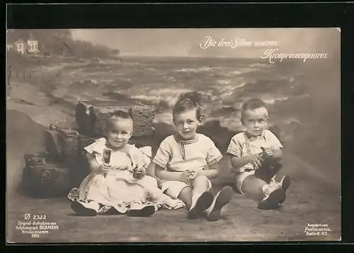 AK Kronprinz Wilhelm von Preussen mit seinen Brüdern