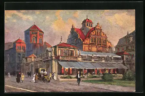 Künstler-AK München, Künstlerhaus und Synagoge