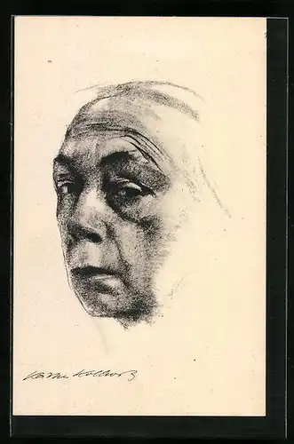 Künstler-AK Käthe Kollwitz: Selbstbildnis 1924