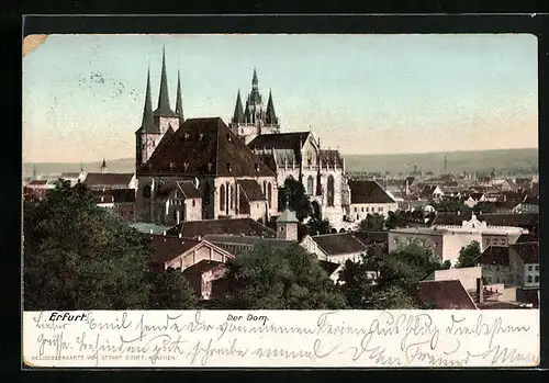 AK Erfurt, Blick auf den Dom