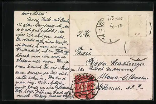 AK Pforzheim, Melanchtonplatz mit Stadtkirche