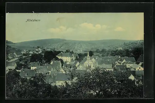 AK Adelsheim, Gesamtansicht aus der Vogelschau