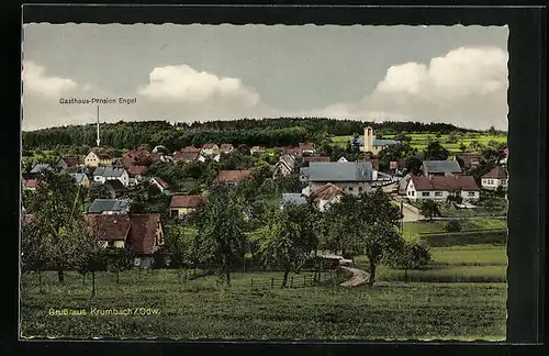 AK Krumbach /Odw., Totalansicht mit dem Gasthaus Engel