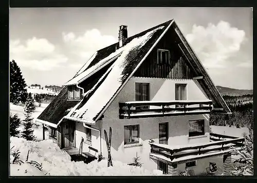 AK Altglashütten /Schwarzw., Pension Haus Wetter im Schnee