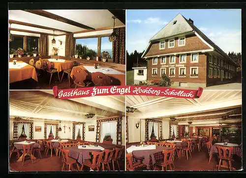AK Hochberg-Schollach, Gasthaus Zum Engel - Gebäude, Speisezimmer