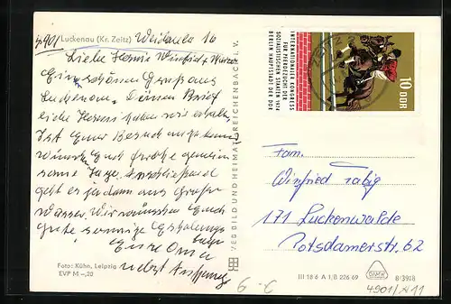 AK Luckenau /Kr. Zeitz, Teilansicht von einer Anhöhe aus