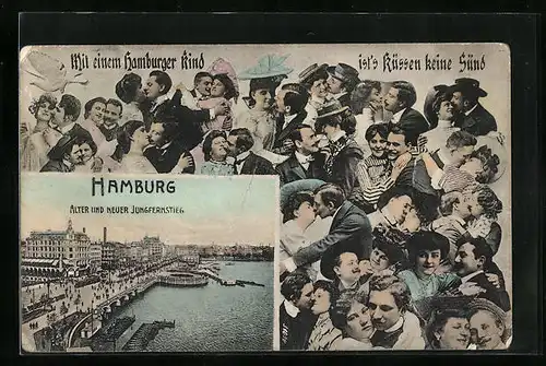 AK Hamburg-Neustadt, Alter und neuer Jungfernstieg