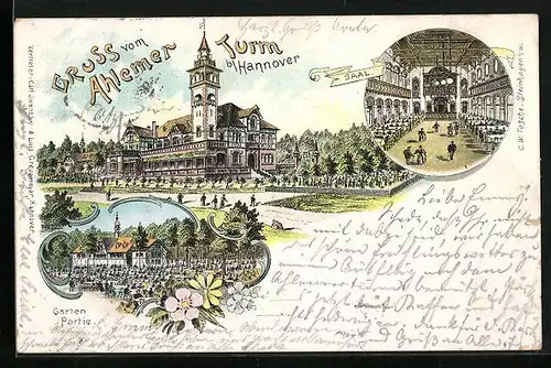 Lithographie Hannover, Gasthaus Ahlemer Turm