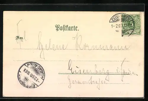 Lithographie Cuxhaven, Kriegerdenkmal, Alte Liebe, Schloss Ritzebüttel