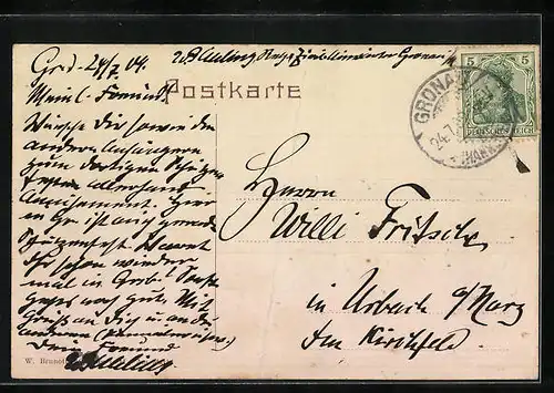 AK Gronau i. H., Burgstrasse mit Gasthof zur Krone
