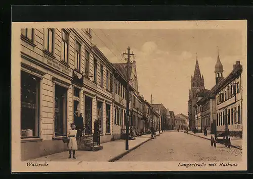 AK Walsrode, Langestrasse mit Rathaus