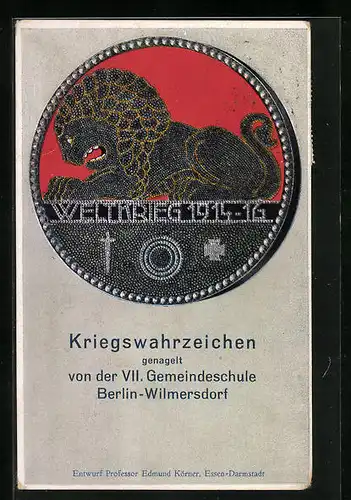 AK Berlin-Wilmersdorf, Nagelung eines Kriegswahrzeichens der VII. Gemeindeschule
