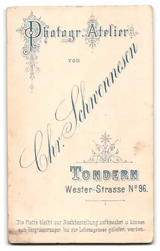 Fotografie C. Schwennesen, Tondern, Westerstrasse 96, Kräftiger Bürgerlicher mit blonden Haaren und Schnauzer