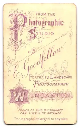 Fotografie E. Goodfellow, Wincanton, Portrait eines Ehepaars
