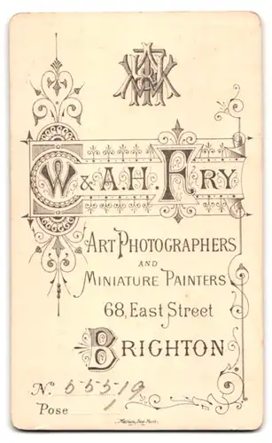 Fotografie W. & A. H. Fry, Brighton, 68. East Street, Süsses kleines Mädchen mit langen Haaren