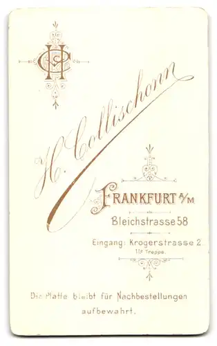 Fotografie H. Collischonn, Frankfurt a. M., Bleichstr. 58, Elegant gekleideter Herr mit Schnauzbart