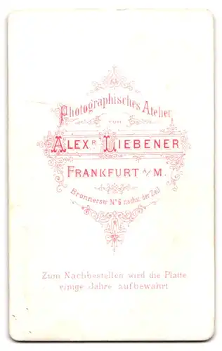 Fotografie Alex. Liebener, Frankfurt a. M., Brönnerstr. 6, Junger Herr im Anzug mit Fliege