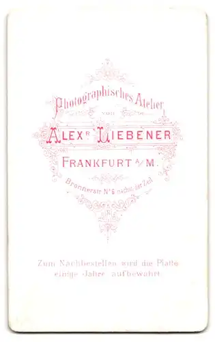 Fotografie Alex. Liebener, Frankfurt a. M., Brönnerstr. 6, Elegant gekleideter Herr mit Vollbart