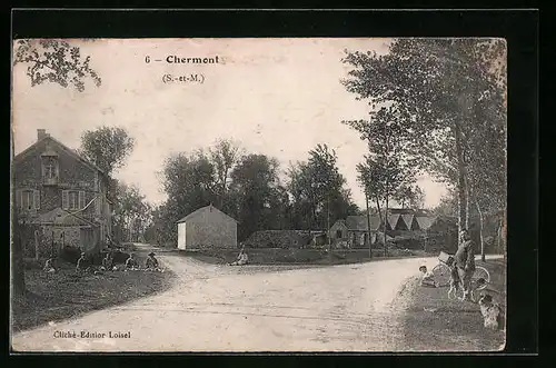 AK Chermont, Strassenpartie im Ort