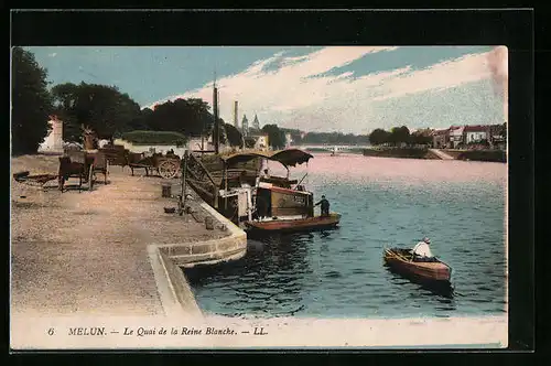 AK Melun, Le Quai de la Reine Blanche