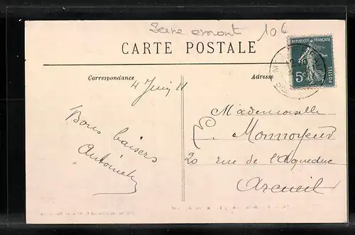 AK Montereau, Vue de la Seine prise en aval du Pont