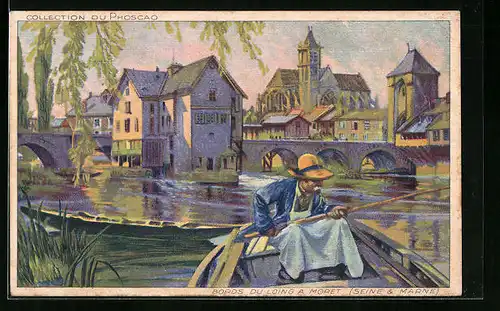 Künstler-AK Moret, Bords du Loing