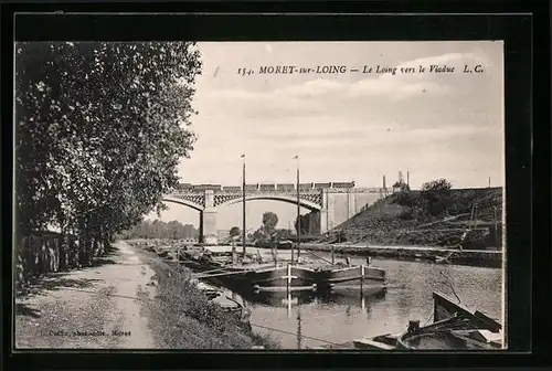 AK Moret-sur-Loing, Le Loing vers le Viaduc