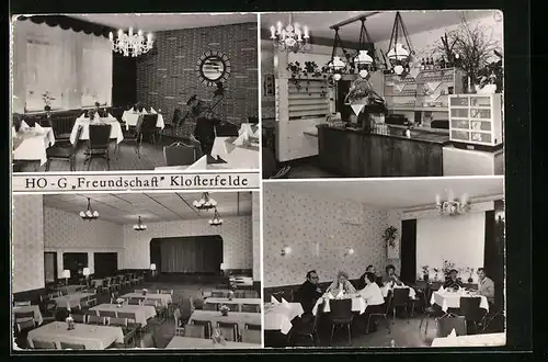 AK Klosterfelde, HO-G Freundschaft, Innenansicht Bar und Gastraum