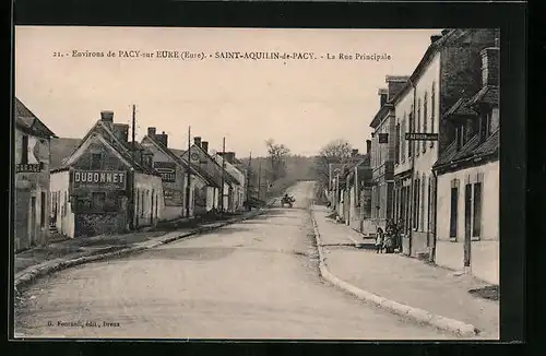 AK Saint-Aquilin-de-Pacy, La Rue Principale