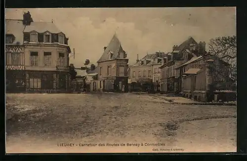 AK Lieurey, Carrefour des Routes de Bernay a Cormeilles