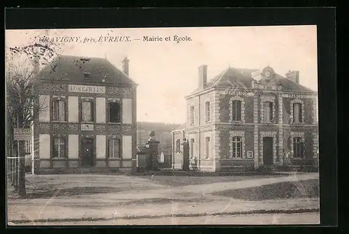 AK Gravigny, Mairie et École