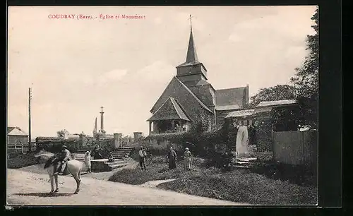 AK Coudray, Église et Monument