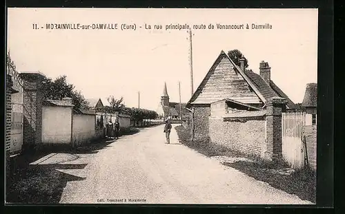 AK Morainville-sur-Damville, La rue principale, route de Vonancourt à Damville