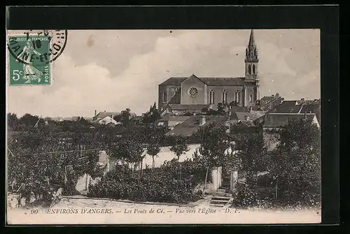 AK Les Ponts-de-Cé, Vue vers l`Eglise