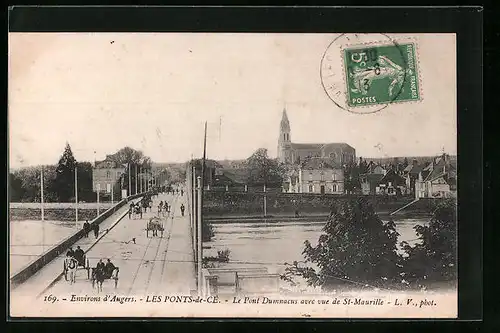 AK Les Ponts-de-Cé, Le Pont Dumnacus avec vue de St-Maurille
